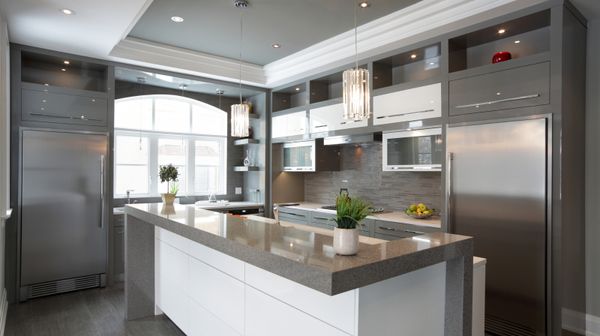 Interior of a modern kitchen with updated materials