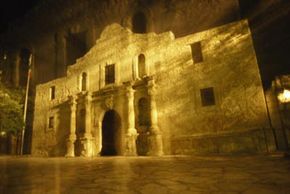 The Alamo at night