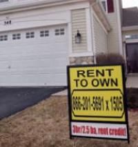 A rent-to-own home offered for sale in a subdivision in March 25, 2008, in Bolingbrook, Illinois. 