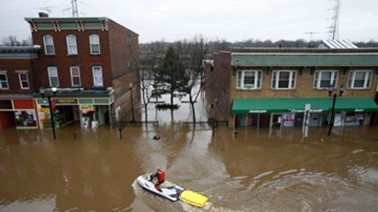 How do rescue teams search a flooded city?