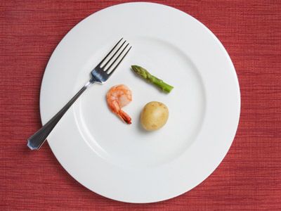 plate with very little food