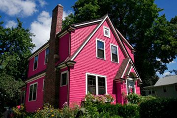 bright pink house