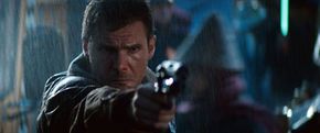 Harrison Ford is Rick Deckard in \"Blade Runner\"