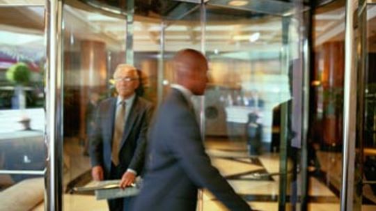 Who invented the revolving door?