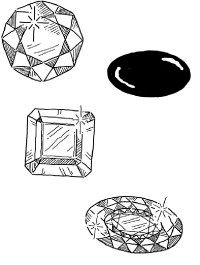 Illustration of birthstones