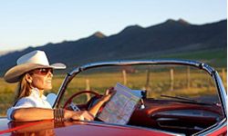 Woman alone in car. 