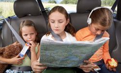 three girls on road trip