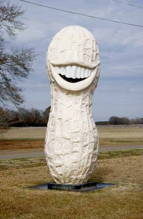 The Jimmy Carter Peanut Sculpture in Plains, Georgia, commemorates the former president's peanut-farming days.