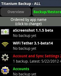 screenshot of Titanium Backup root app