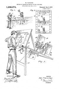 One of Max Fleischer’s rotoscope patent application drawings