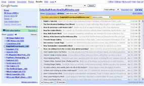 Google Reader is one of many feed readers available on the Web.