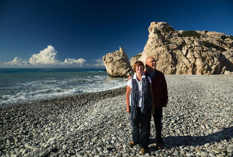 couple on beach cyprus