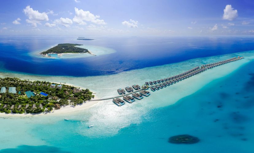 Maldives Aerial Beach View