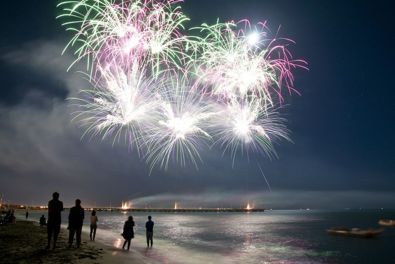 Fireworks on a Beach