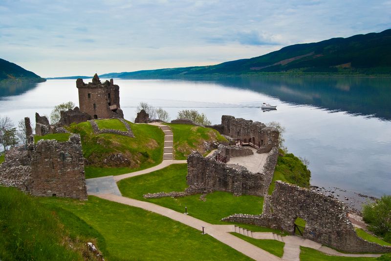 Urquhart Castle at Loch Ness in Scotland