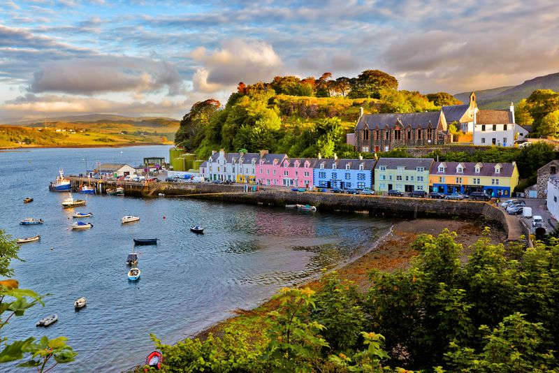 View on Portree before sunset, Isle of Skye, Scotland