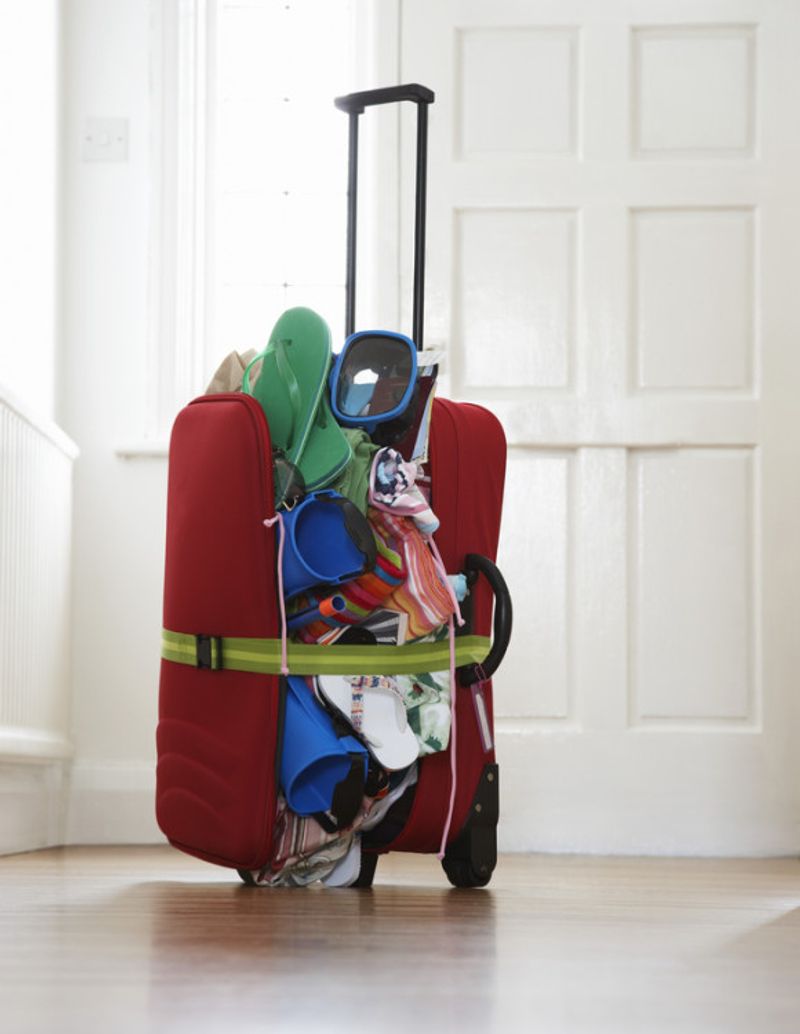 overstuffed luggage
