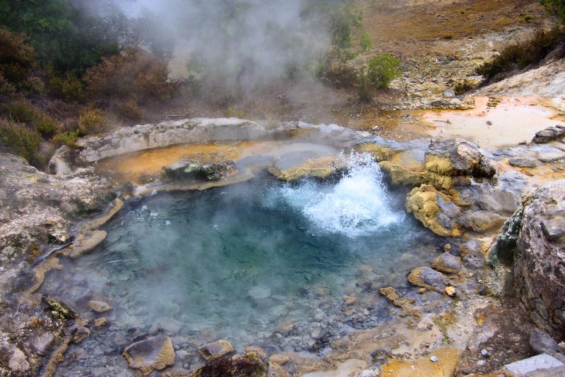 Furnas fumaroles, hot water spring in Sao Miguel, Azores