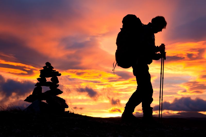 Hiking with poles