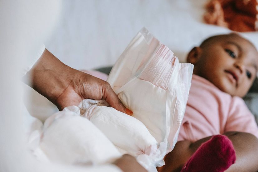 Changing Baby Diaper on Plane