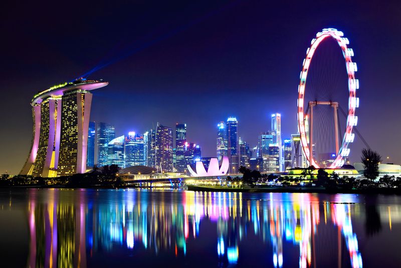 Singapore city at night