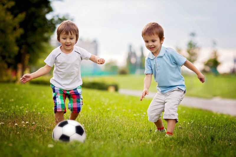 KIds playing soccer