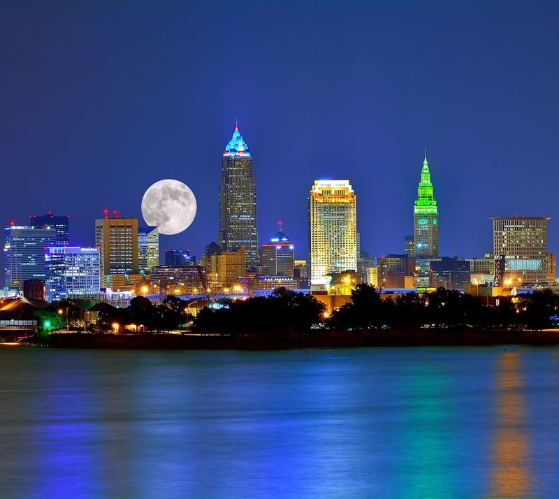 Cleveland at night