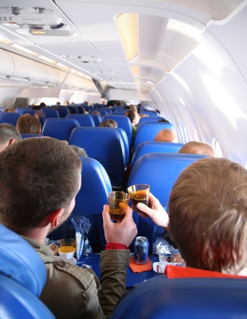 Drinking on plane