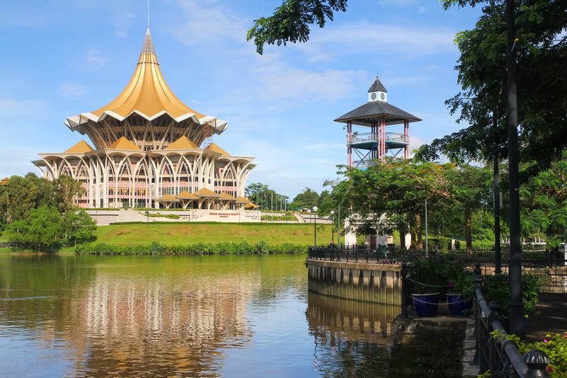 Kuching riverside esplanade Sarawak, Malaysia
