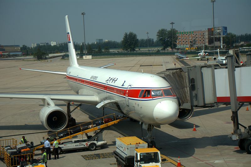 Air Koryo Airplane off-loading