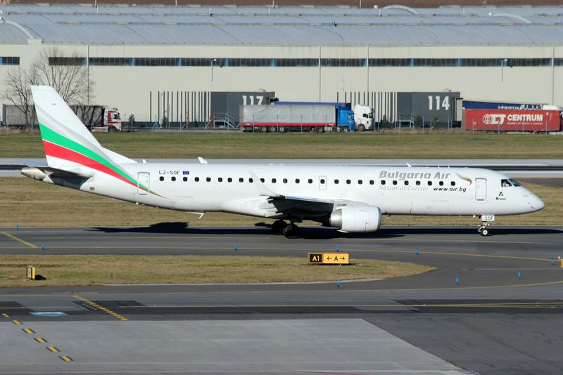 Bulgaria Air airplane on runway