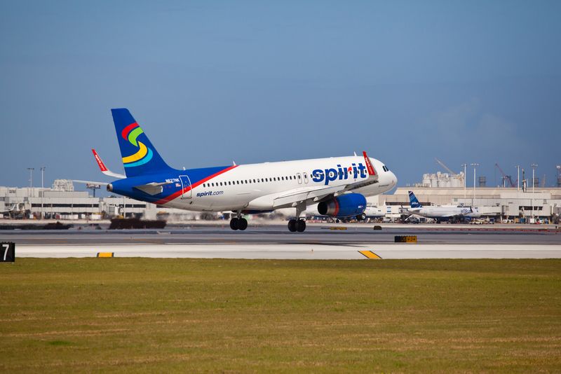 Spirit Airlines plane taking off