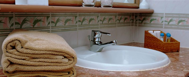 hotel bathroom counter