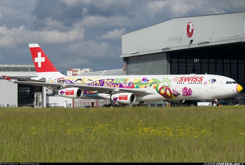 Photo by: Swiss A340-313 HB-JMJ Flower Power