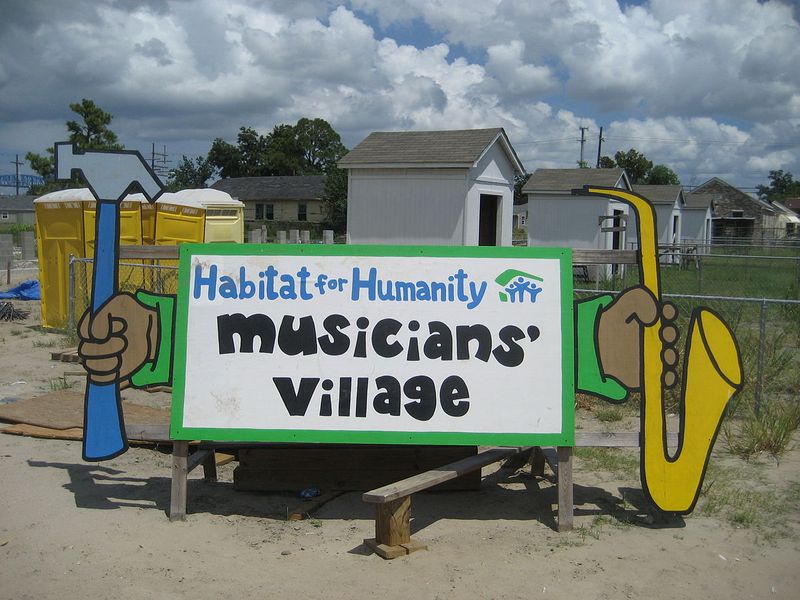 "HabitatMusiciansVillageSign20Aug07" by Infrogmation of New Orleans - Photo by Infrogmation. Licensed under CC BY-SA 3.0 via Wikimedia Commons.