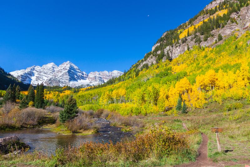 Fall Landscape of Maroon Bells Aspen Colorado