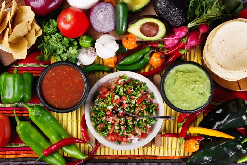 Mexican Ingredients and salsa