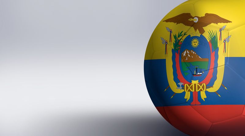 Soccer ball with Ecuador flag