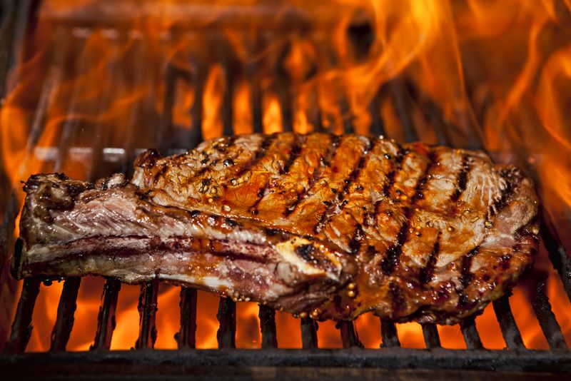 Steak on the grill