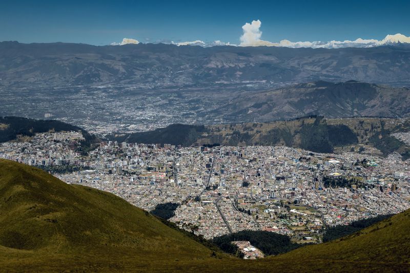 View from TeleferiQo gondola Quito Ecuador