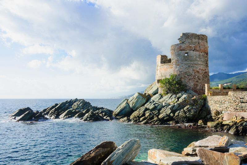 Old tower in Erbalunga, Cap Corse, Corsica, France
