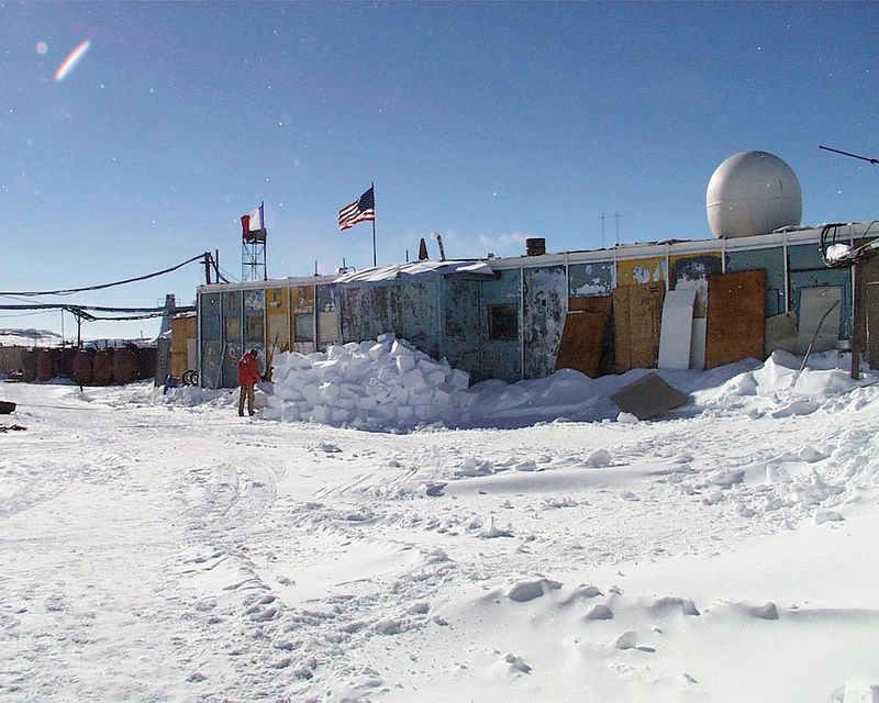"Russian station Vostok" by NSF/Josh Landis, employee 1999-2001 - Antarctic Photo Library, U.S. Antarctic Program. Licensed under Public Domain via Wikimedia Commons.