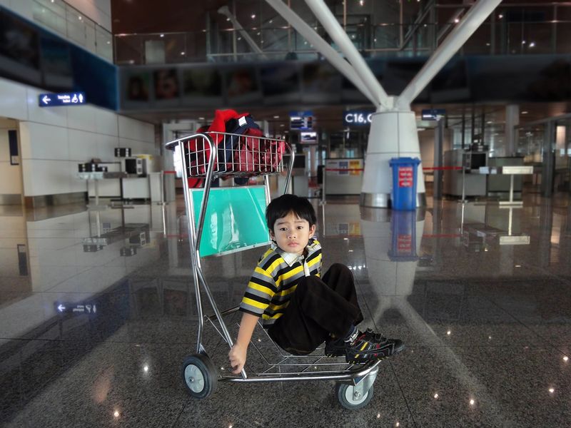 child at airport