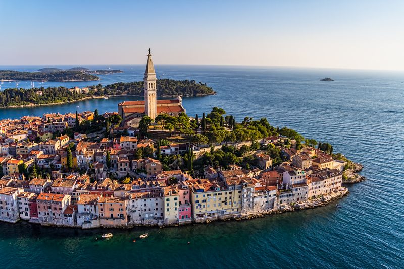 Rovinj at sunset, Istra region, Croatia.