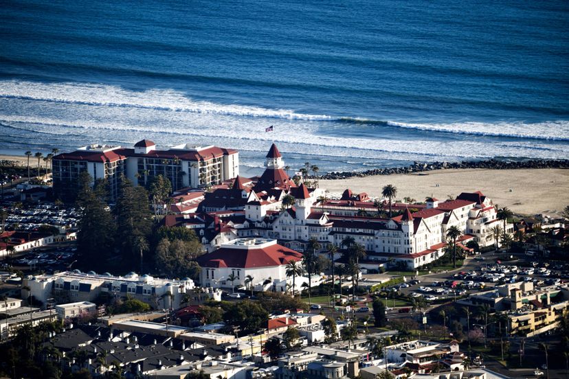 Aerial view of famous Hotel Del Coronado