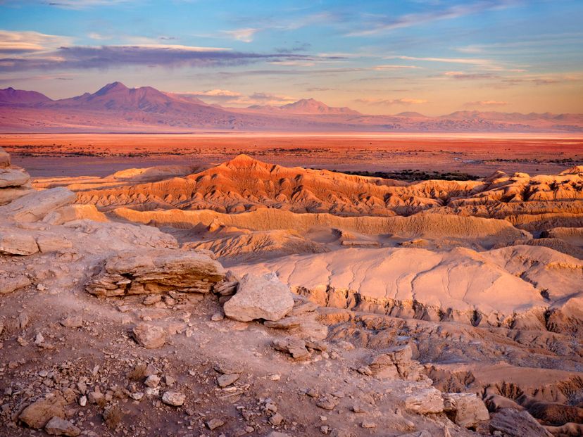 Atacama red desert at sunset landscape image
