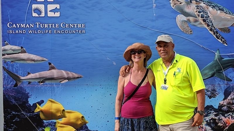 Shelley and Benny at the Cayman Turtle Centre
