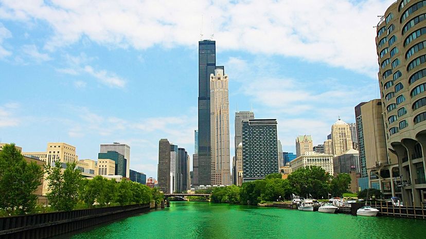 Chicago River, green