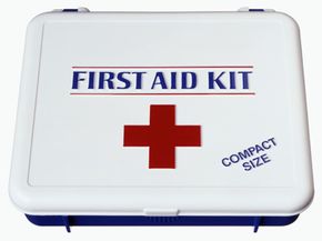 A stage manager's kit should include first-aid supplies.