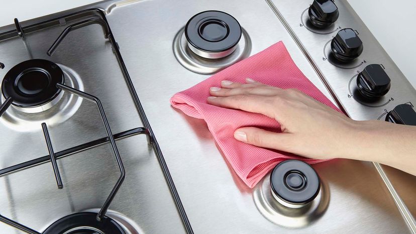 Silver Stove Top Cover Stainless Steel Gas Stove Top Protective Cover  Bracket